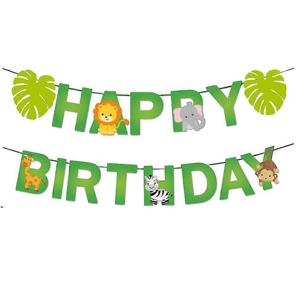 Gratulerer med dagen-banner Cupcake Topper Jungel
