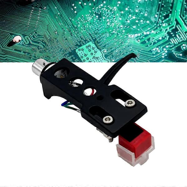 AT3600L Stylus+Universal Pladespiller Headshell Kit Universal Phono Pickup Montering til LP Vinyl Pladespiller B Black & red