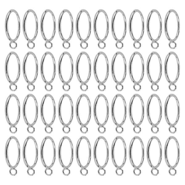 40-pack gardinringar, 38 mm innerdiameter järngardinringar hängande ringar för gardiner och stänger size