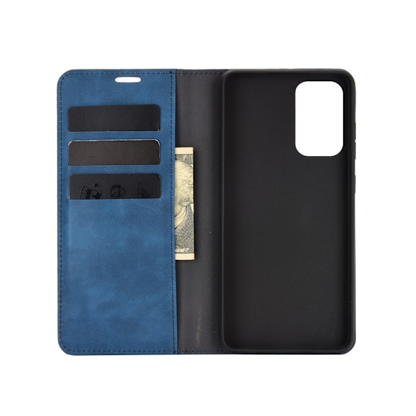 Yhteensopiva Samsung Galaxy A52 / A52s kanssa - Silky Leather -kotelo - Sininen Sininen Blue Blå