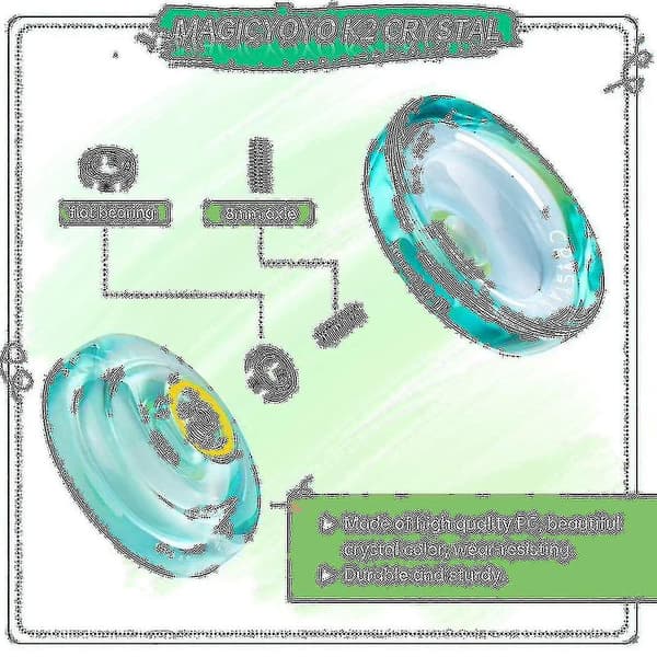 K2 Plus Crystal Responsive Yoyo, dobbelt Yo-yo med udskiftning af ikke-responsiv til øvede, grøn