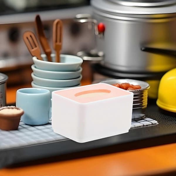 Mini Tissue Box Dukkehus Tilbehør til Indretning 10 Stk Sæt i Hvid Plast