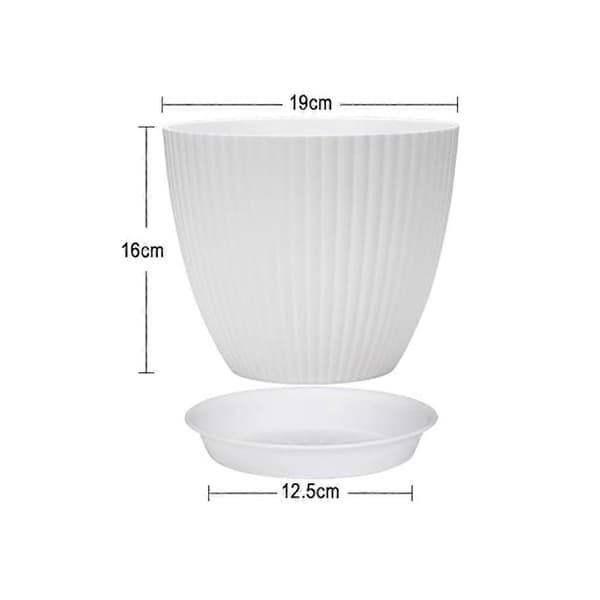 Blomkruka med hål, med rund bricka, vit, 1 styck