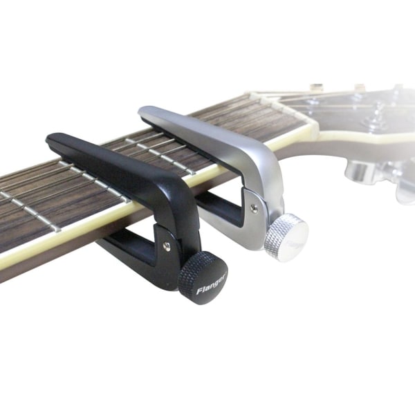 Gitarrhuva zinklegering böjd capo för elakustisk gitarr svart