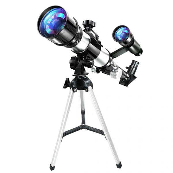 Bärbart 70 mm aperture set med stativ för barn och astronominybörjare