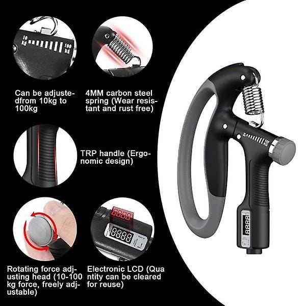 Justerbar Kraftig Handtränare Fitness Hand Exerciser Grepp Handledsträning Öka Styrka Fjäder Finger Nyp Expander