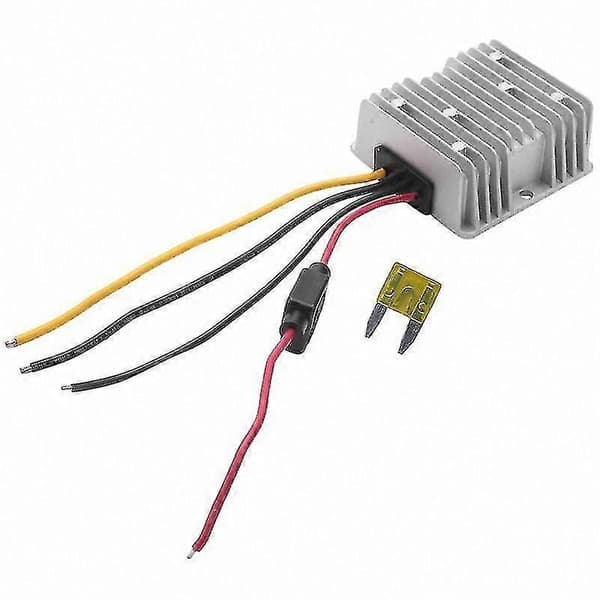 12V 20A DC Spændingsomformer Step-Down Transformer med Sikring til 36V/48V Systemer Silver