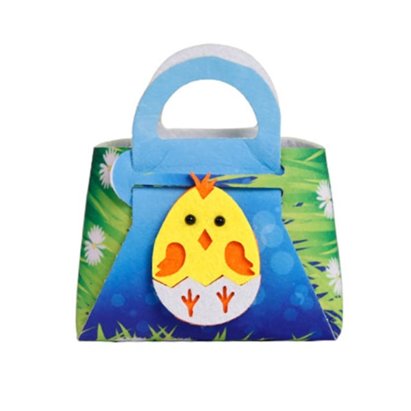 6st presentpåse Bunny Egg Filt Godispåsar Party Goodies Favors 13,5x12cm Unik Multicolor Multipurpose Easter Handbag Chicken 1
