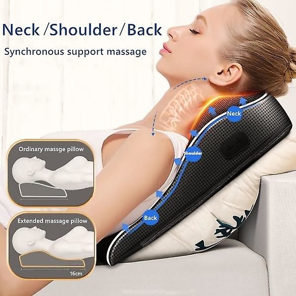 Elektrisk Shiatsu Huvud Nacke Cervikal Dragkraft Kroppsmassageapparat Bil Ryggkudde