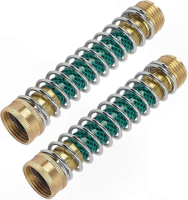 2-pak slangeprop med messingfittings og spiralfjederbeskyttelse