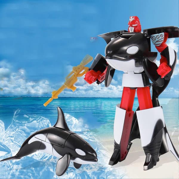 [RM]Sjødyr Transformasjonsrobotleker Delfin/Hai Deformasjonsrobotfigurer for Barn Julebursdagsgaver B