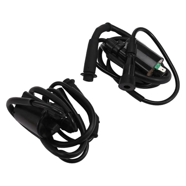 Motorcycle Ignition Coil and Spark Plug Cap Kit, Compatible with Honda Shadow VLX 600 VT600 1988-2007, 80mm Mounting Distance, 2-Pack