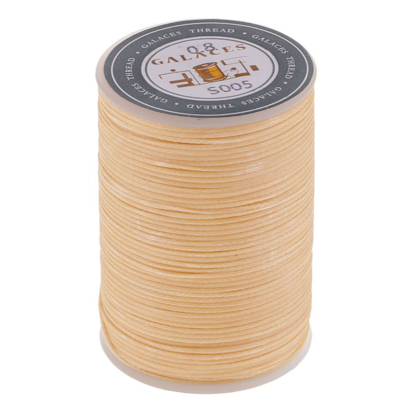 0,8 mm Platt Vaxad Polyestertråd för DIY Smyckestillverkning Beige