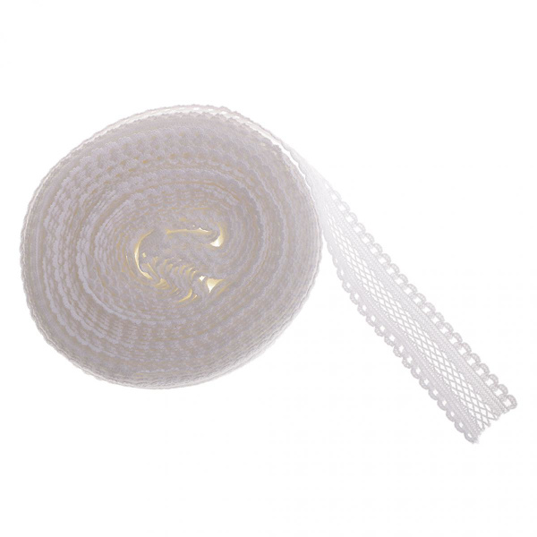 Metervara 18mm Stretch Elastisk Spets Kantband DIY Sömnad Hantverk Vit