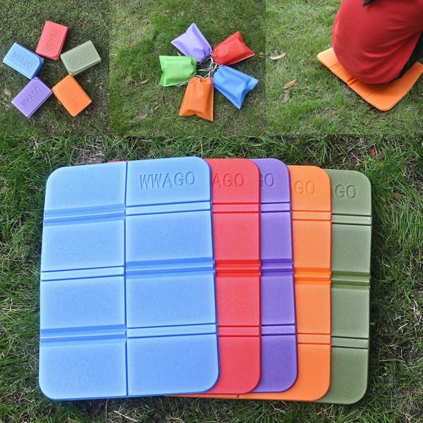 Vikbar campingmatta 2 st utomhus vikbar sittdyna, vikbara skumkuddar för vandring trädgård camping picknick 37*27*0,7 cm röd