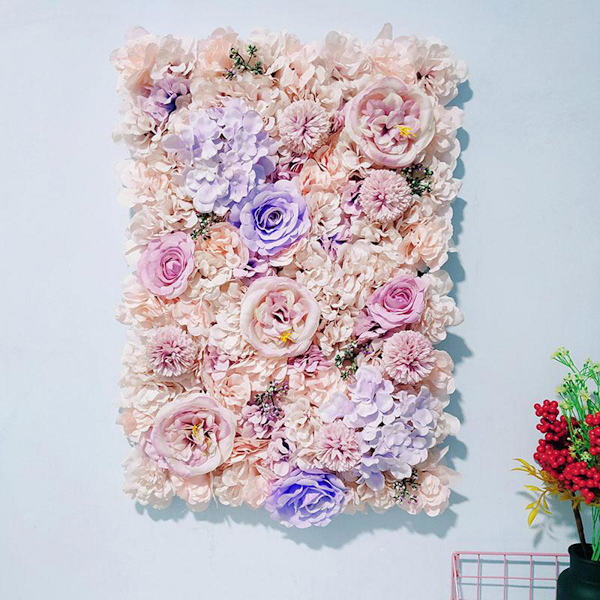 Konstgjorda Silkeblommor Väggpanel Bröllopsfest Lila Blommig Dekor