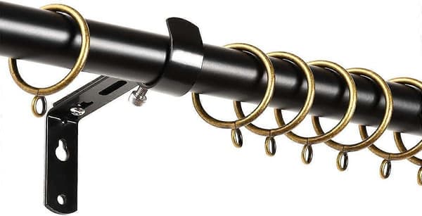 36 stk. Antik Bronze 1,5-tommer indvendig diameter metalgardinringe med øjer, passer til op til 1 1/4-tommer stang