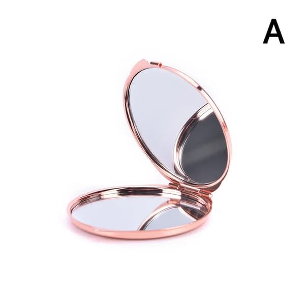 Women's Stylish Black Portable Makeup Mirror, Smooth Double-Sided Folding Small Square/Round Mirror, Suitable for Travel Makeup.