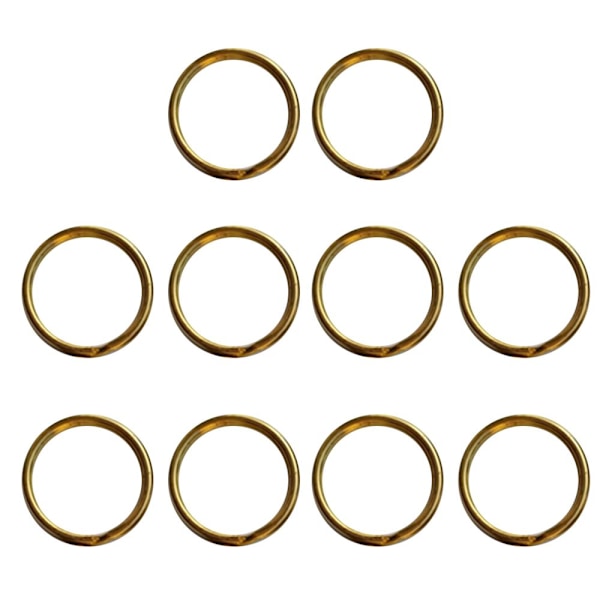 10st Mässing Rund Delad Nyckelring Nyckelring Spänne DIY Hantverk 12mm