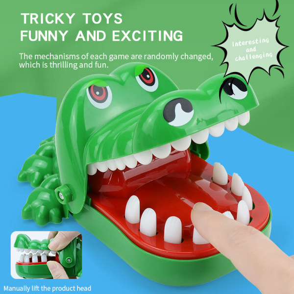 Krokodiltänder Leksaker för barn Alligator Bitande Finger Tandläkare Spel