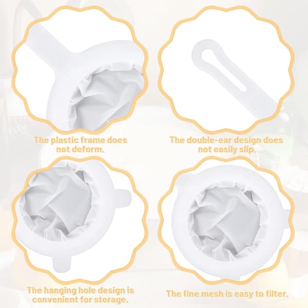 [RM]Ultra Fine Mesh Strainer, 200 Mesh Nylon Mesh Strainer for Juicing Plastic Strainers for Kitchen Fine Sieve with Handle for Coffee Yogurt Ju