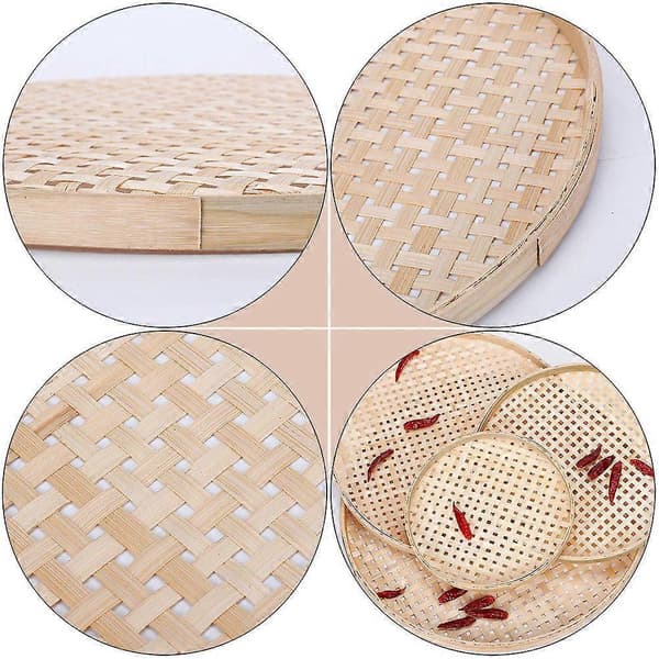 Bambu vävd förvaringskorg för hemmabruk 1 st Kök Beige Bambusikt