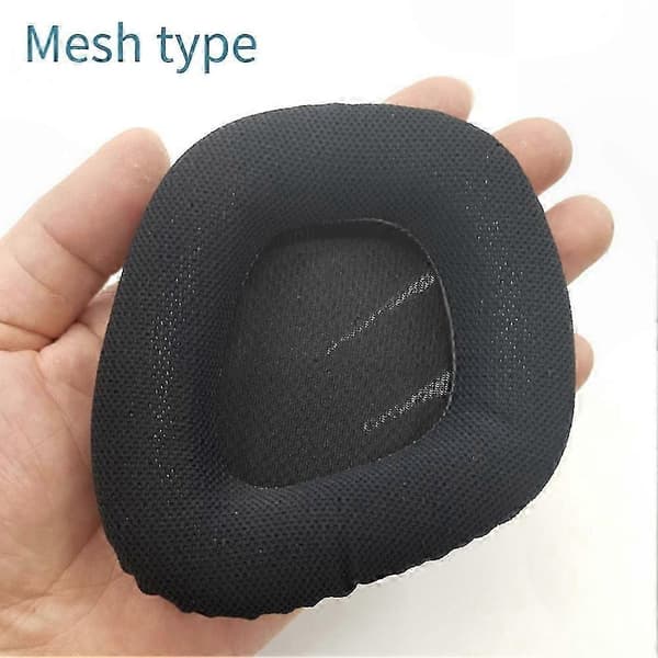 Sorte Mesh Ørepuder til RGB Trådløst Gaming Headset Erstatningsdele Black net