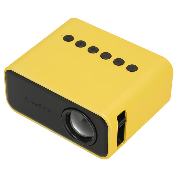 [RM]Portable Mini Projector Home Theater Mobile Phone Projector for Screen Projection 100‑240V Yellow EU Plug
