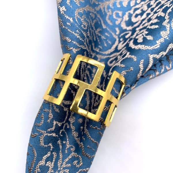 Servietringe og holdere, 12 stk. (Great Wall-Gold) Metalservietter