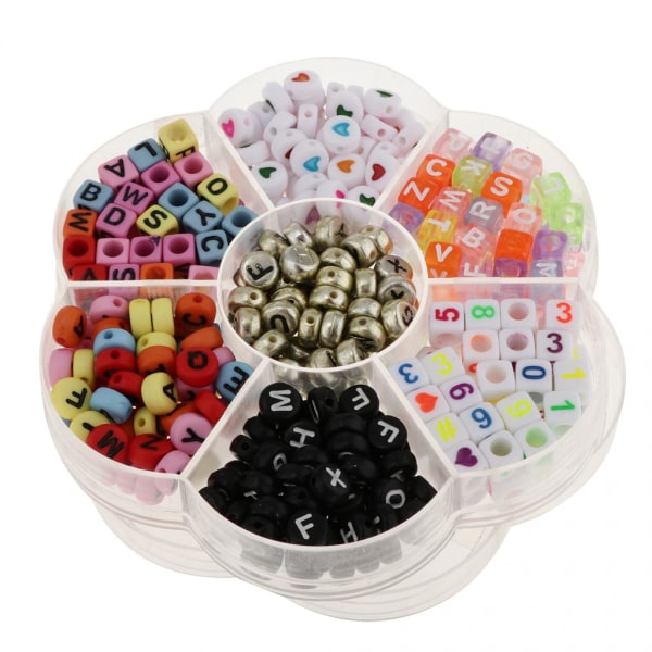 480 st Spacer Beads Bokstäver Siffror Akryl Spacer Beads för smyckestillverkning Diy Kid Toy