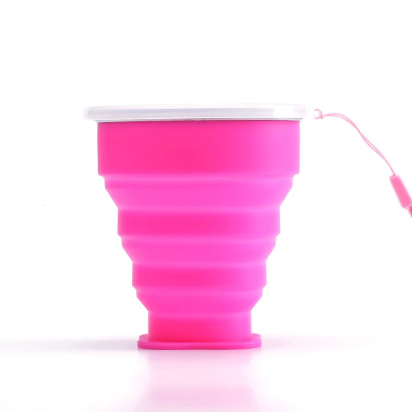 Vikbara Muggar BPA-FRI Vattenmugg Rese Silikon Infällbar Bärbar Utomhus Kaffe Handmugg pink 200ml