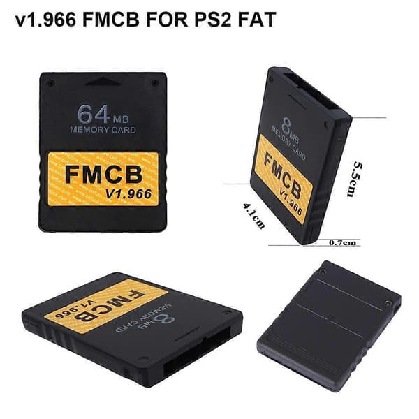 Bitfunx Free McBoot v1.966 8MB/16MB/32MB/64MB minnekort for PS2 FMCB versjon 1.966 FMCB 16MB v1.966