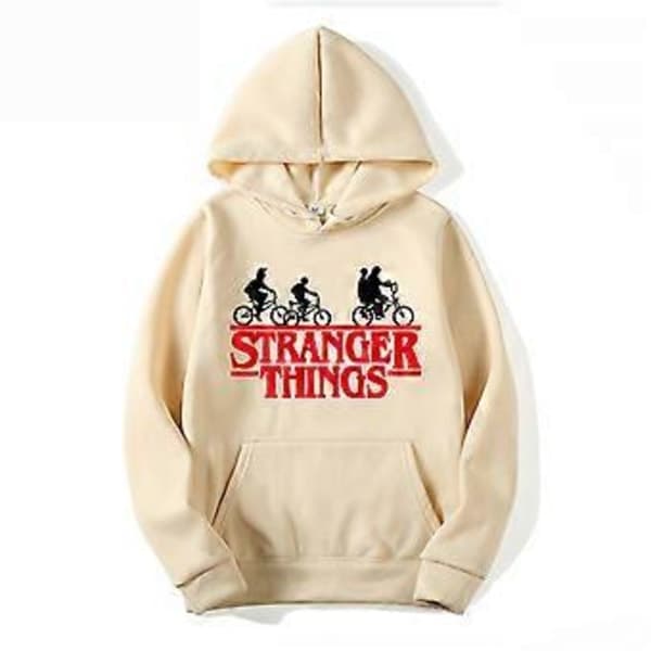 Stranger Things-tema Tonåringar Herr Hoodies Långärmad Hoodtröja Pullover Toppar 1 (S Khaki)