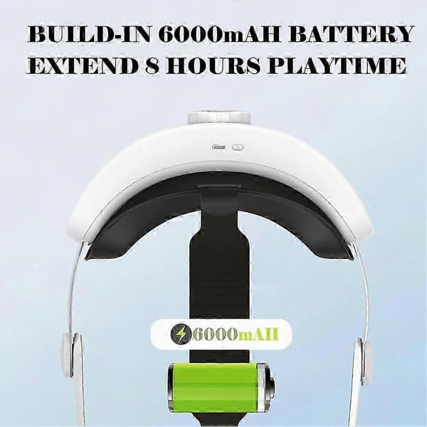 Hodebånd med batteri for Oculus Quest 3/Quest 3S, justerbart Elite-stropp erstatningstilbehør for Meta Quest 3/3S