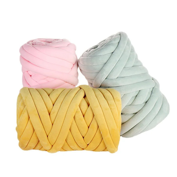 500G Tjockt Chunky Garn Kärnadt Bomullsull Rörgarn för DIY Filt Hatt Bulky Arm Roving Handarbete Stickning Spinngarn Camel