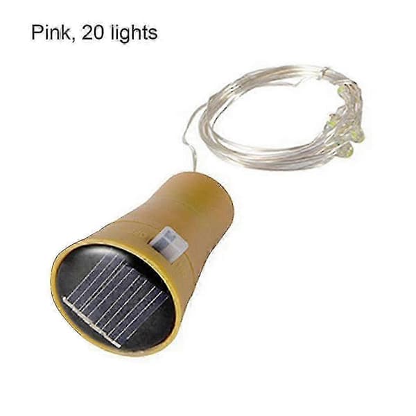 10-pack Solar Vinflasklampor 20 LED Solar Kork Koppartråd