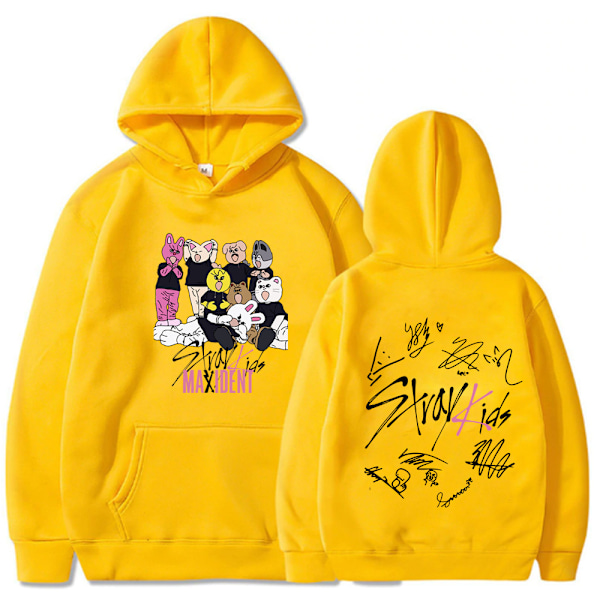 Exportera Nytt Album Stray Kids Hoodie Hiphop Stray Kids Hoodie Herr- och Damtoppar gul gul yellow XXL
