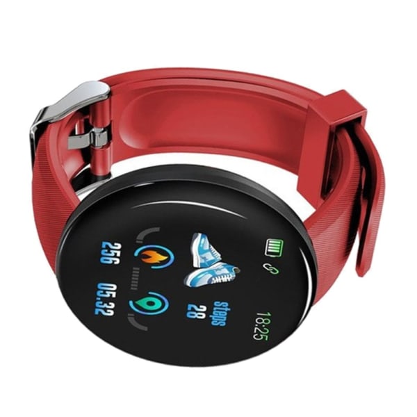 D18 Bluetooth Smart Watchband Fitness Sport Tracker Vattentät Unisex Röd