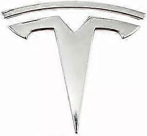 Model 3 / Y Badge Emblem - Front Hood Frunk Udskiftningslogo til Tesla Model 3 og Y - 3D, ABS Emblem Krom Sølv Model 3 / Y