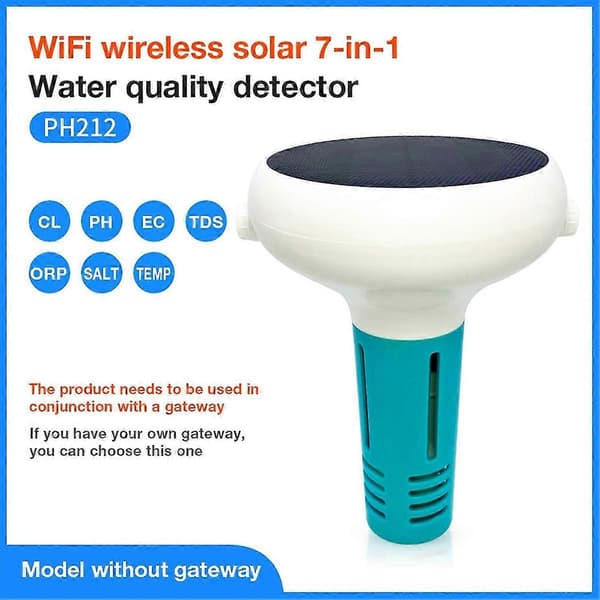 Solar Swimming Smart Klorinmåler til Swimmingpool Klor/PH/TDS/EC/ORP/Salinitet/TEMP Test