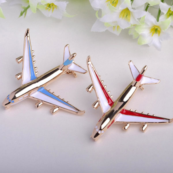damer herrar smycken flygplan flygplansbrosch mode corsage halsband röd nål