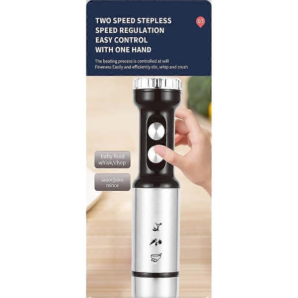 Elektrisk Foodprocessor Blender Multi-hastighed Stavblender til Køkkenblanding af Smoothies og Supper