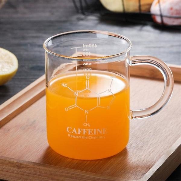 450ml Dubbelväggig Mugg Glas Bägare Mjölk Frukost Kaffekopp Högtemperaturbeständig Mätkopp