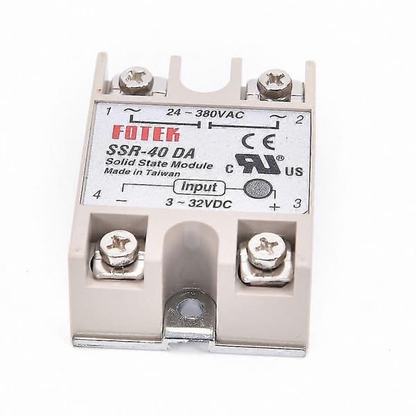 40A Solid State Relæ med beskyttelsesdæksel til AC-belastning og DC-kontrol Silver SSR-40DA