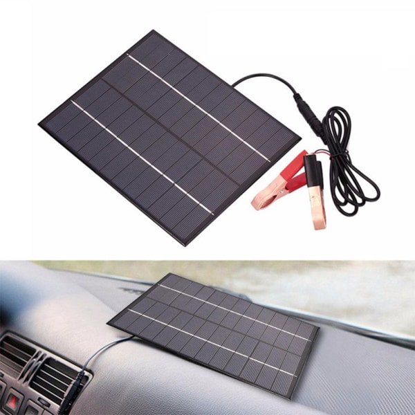 Solbatteriladdare, 5,5W 12V solcellsladdare för bilbatteri, bärbar vattentät solcellsbatterihållare, solladdare