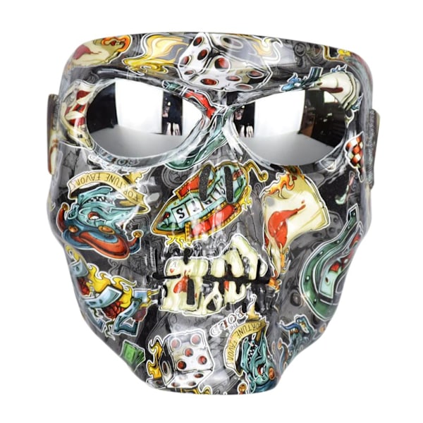 Pieces Motorcykel Skull Goggles Motocrossglasögon + Chrome Goggles