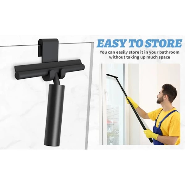 Shower squeegee, floor squeegee with telescopic handle, multifunctional shower squeegee, effective floor squeegee with hooks for home, A[RM]