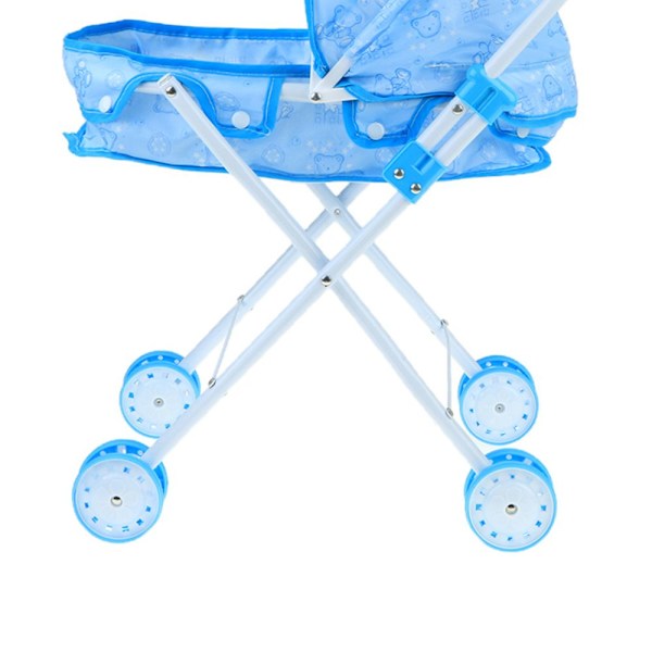 Hopfällbar Mini Barnvagn Leksak Barnvagn Leksak Låtsaslek Leksaker Blå
