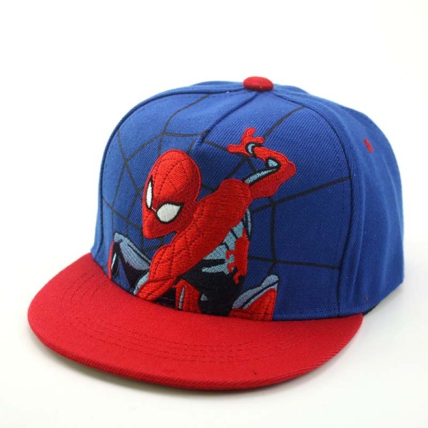 Anime Figur Baseball Cap för barn Tecknad Spiderman Pojkar Flickor Flat Edge Hip Hop Hat Tecknad Modell Baby Kepsar 2-8Y Marvel Kepsar blue a