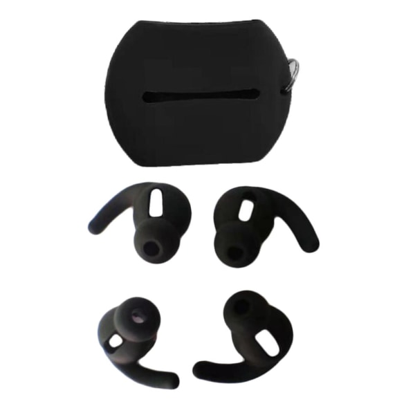 Silikonheadset Öronsnäckor + Öronsnäckor + Case för Airpods Svart